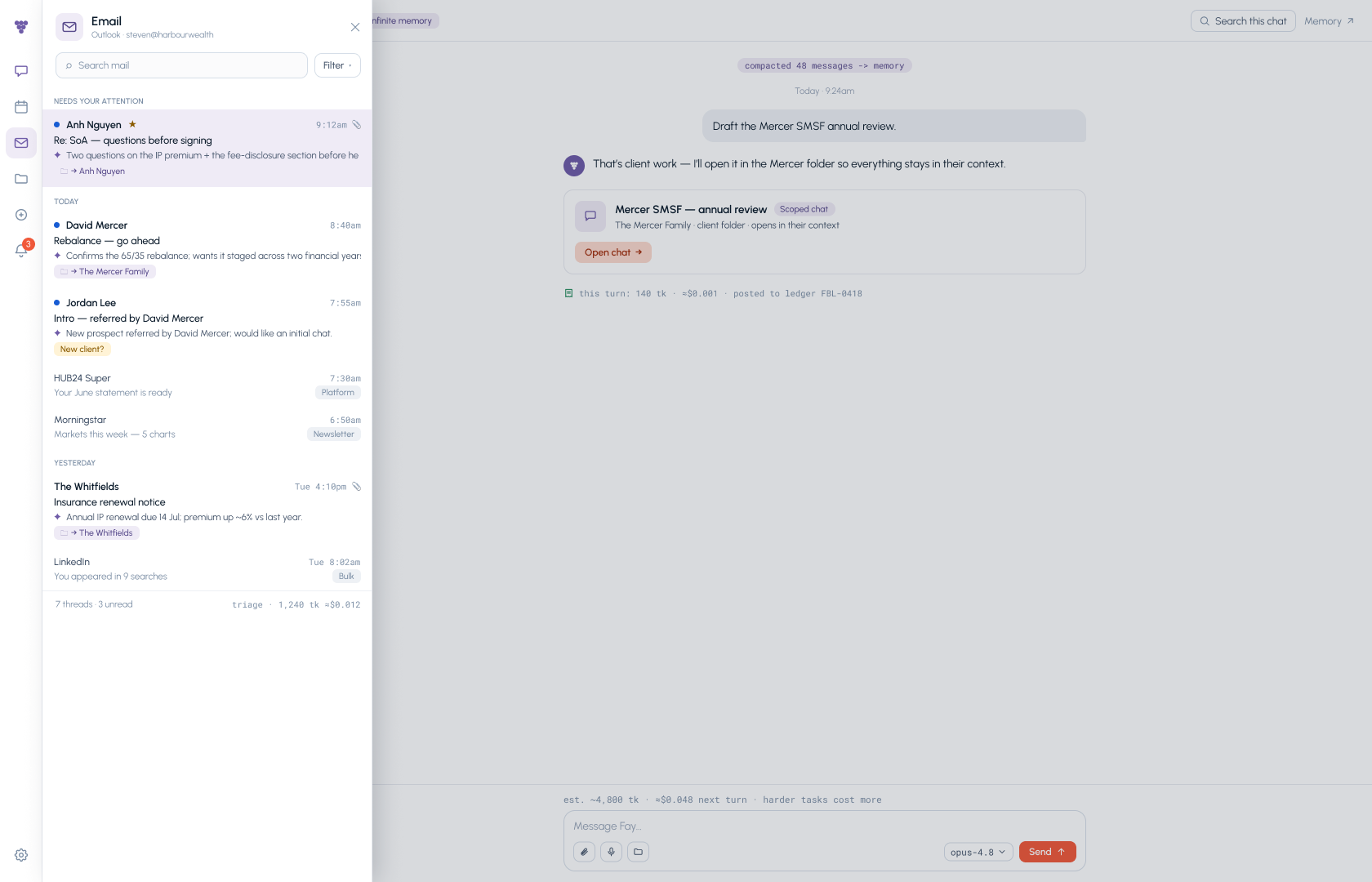 FAYBL email intake filed into client context
